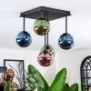 Chehalis Plafones, Luminarias esféricas Azul, Verde, Color cobre, 5 luces
