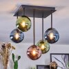 Chehalis Plafones, Luminarias esféricas Azul, Verde, Color cobre, 5 luces