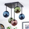Chehalis Plafones, Luminarias esféricas Azul, Verde, Color cobre, 5 luces