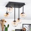 Chehalis Plafones, Luminarias esféricas Colores ámbar, Transparente, 5 luces