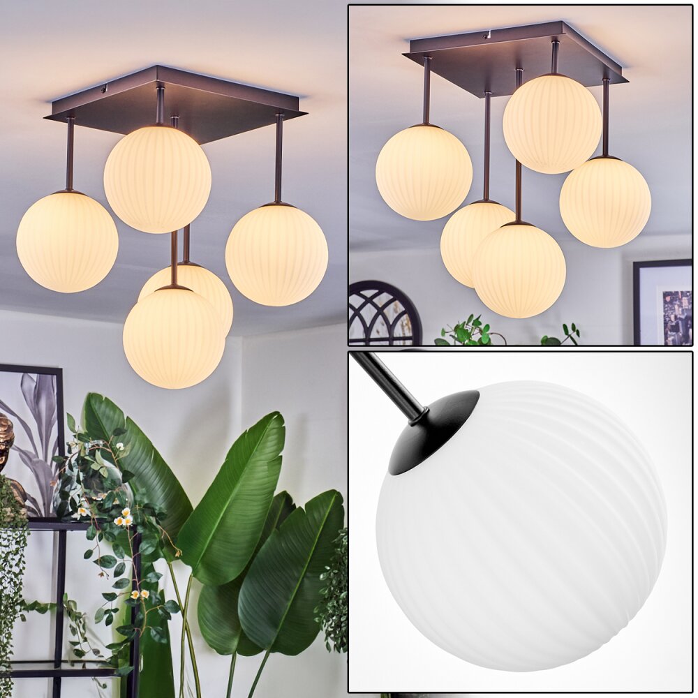 Chehalis Plafones, Luminarias esféricas Blanca, 5 luces main product photo