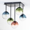 Chehalis Plafones, Luminarias esféricas Azul, Verde, Transparente, Color cobre, 5 luces