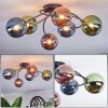 Chehalis Plafones, Luminarias esféricas Azul, Verde, Color cobre, 6 luces