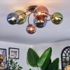 Chehalis Plafones, Luminarias esféricas Azul, Verde, Color cobre, 6 luces