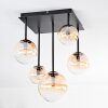 Chehalis Plafones, Luminarias esféricas Colores ámbar, Transparente, 5 luces