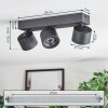 Narel Plafones, Spot techo LED Negro, 3 luces