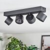 Narel Plafones, Spot techo LED Negro, 4 luces