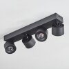Narel Plafones, Spot techo LED Negro, 4 luces