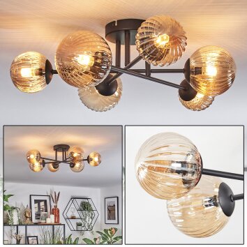 Chehalis Plafones, Luminarias esféricas 55 cm Colores ámbar, 6 luces