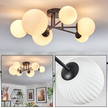 Chehalis Plafones, Luminarias esféricas 62 cm Blanca, 6 luces