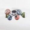 Chehalis Plafones, Luminarias esféricas 62 cm Azul, Verde, Transparente, Color cobre, 6 luces