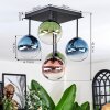 Chehalis Plafones, Luminarias esféricas Azul, Verde, Transparente, Color cobre, 5 luces