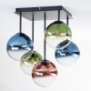 Chehalis Plafones, Luminarias esféricas Azul, Verde, Transparente, Color cobre, 5 luces