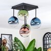 Chehalis Plafones, Luminarias esféricas Azul, Verde, Transparente, Color cobre, 5 luces