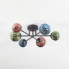Chehalis Plafones, Luminarias esféricas 55 cm Azul, Verde, Color cobre, 6 luces