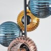 Koyoto Plafones, Luminarias esféricas 31 cm Azul, dorado, Color cobre, 4 luces