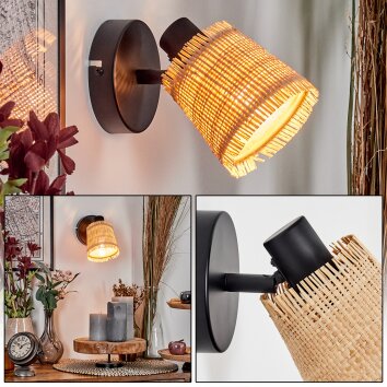 Lindberg Apliques, Spot de pared Negro, 1 luz