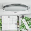 Salmi Plafones, Panel LED Gris, Plata, 1 luz, Mando a distancia