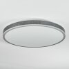 Salmi Plafones, Panel LED Gris, Plata, 1 luz, Mando a distancia