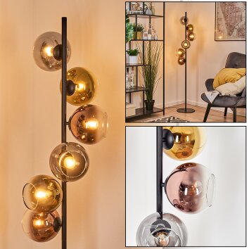 Koyoto Luminarias esféricas, Lámpara de pie 32 cm dorado, Transparente, Color cobre, Ahumado, 6 luces Koyoto Luminarias esféricas, Lámpara de pie 32 cm dorado, Transparente, Color cobre, Ahumado, 6 luces
