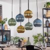 Koyoto Lámparas suspendidas, Luminarias esféricas, Lámparas colgantes Azul, dorado, Verde, 6 luces