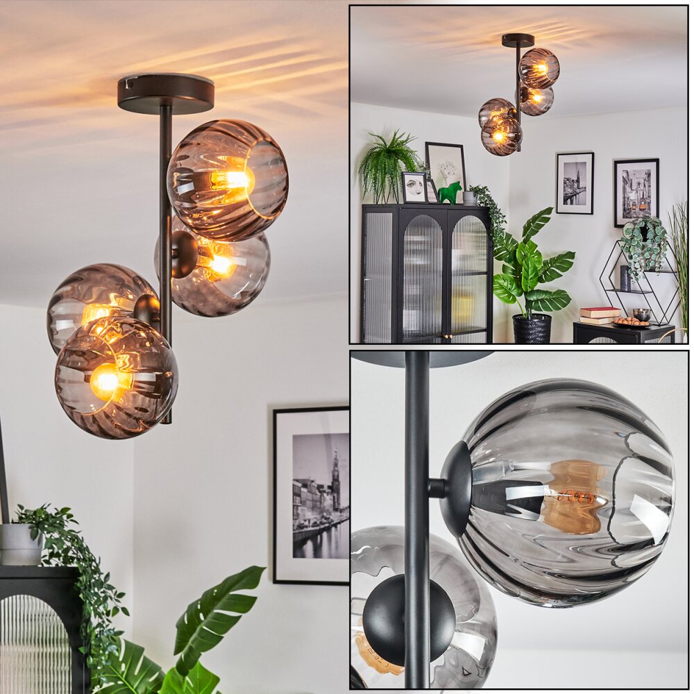 Koyoto Plafones, Luminarias esféricas 31 cm Ahumado, 4 luces main product photo