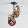 Koyoto Plafones, Luminarias esféricas 31 cm dorado, Transparente, Color cobre, Ahumado, 4 luces