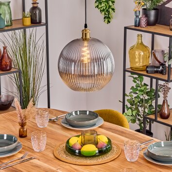 Koyoto Lámparas suspendidas, Luminarias esféricas, Lámparas colgantes dorado, 1 luz