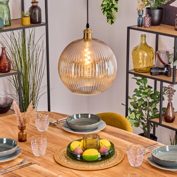 Koyoto Lámparas suspendidas, Luminarias esféricas, Lámparas colgantes dorado, 1 luz