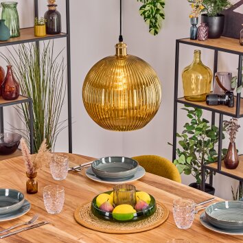 Koyoto Lámparas suspendidas, Luminarias esféricas, Lámparas colgantes dorado, 1 luz