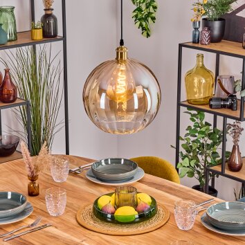 Koyoto Lámparas suspendidas, Luminarias esféricas, Lámparas colgantes dorado, 1 luz