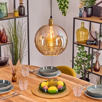 Koyoto Lámparas suspendidas, Luminarias esféricas, Lámparas colgantes dorado, 1 luz Koyoto Lámparas suspendidas, Luminarias esféricas, Lámparas colgantes dorado, 1 luz