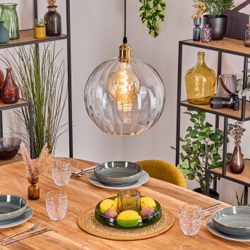 Koyoto Lámparas suspendidas, Luminarias esféricas, Lámparas colgantes dorado, 1 luz