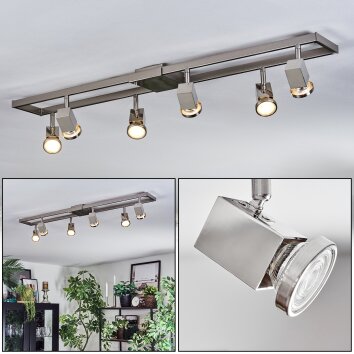 Danil Plafones, Spot techo LED Níquel-mate, 6 luces