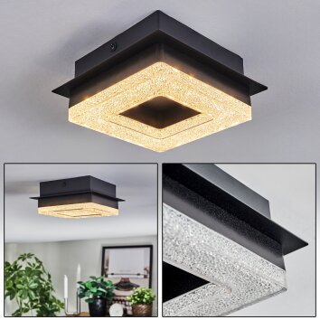 Walon Plafones LED Negro, 1 luz
