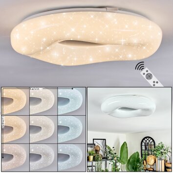 Zuril Plafones LED Blanca, 1 luz, Mando a distancia