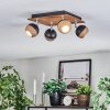 Haldor Plafones, Spot techo Cromo, Color madera, Negro, 4 luces
