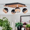 Haldor Plafones, Spot techo Cromo, Color madera, Negro, 4 luces
