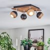 Haldor Plafones, Spot techo Cromo, Color madera, Negro, 4 luces