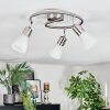 Mirlo Plafones, Spot techo Cromo, Níquel-mate, 3 luces