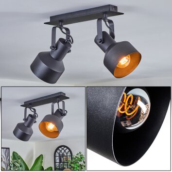 Tylar Plafones, Spot techo Negro, 2 luces