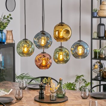Ripoll Lámparas suspendidas, Luminarias esféricas, Lámparas colgantes Azul, dorado, Verde, Color cobre, 6 luces