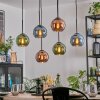 Koyoto Lámparas suspendidas, Luminarias esféricas, Lámparas colgantes Azul, Verde, Color cobre, 6 luces