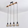 Yaak Lámparas suspendidas, Lámparas colgantes Crudo, Negro, 4 luces