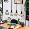 Yaak Lámparas suspendidas, Lámparas colgantes Crudo, Negro, 4 luces