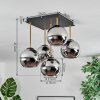 Koyoto Plafones, Luminarias esféricas dorado, Negro, 5 luces