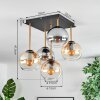 Koyoto Plafones, Luminarias esféricas dorado, Negro, 5 luces