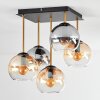 Koyoto Plafones, Luminarias esféricas dorado, Negro, 5 luces