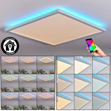 Zuren Plafones, Panel LED Blanca, 1 luz, Cambia de color