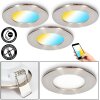 Ramek Plafones, Empotrables LED Níquel-mate, 3 luces